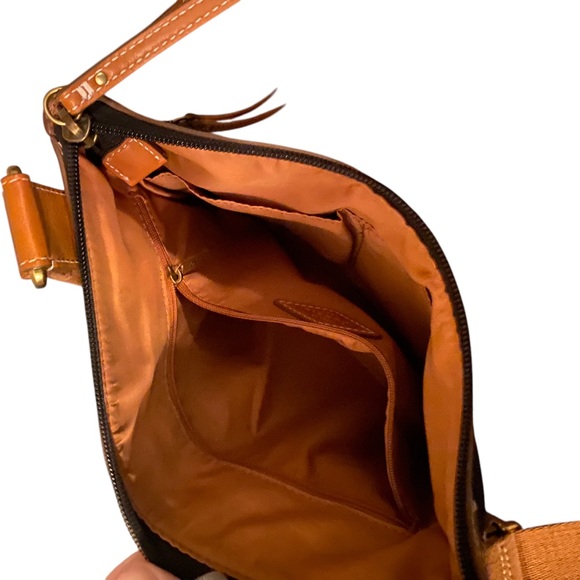 Fossil Black and Tan Canvas Women's Crossbody Bag - Picture 4 of 6